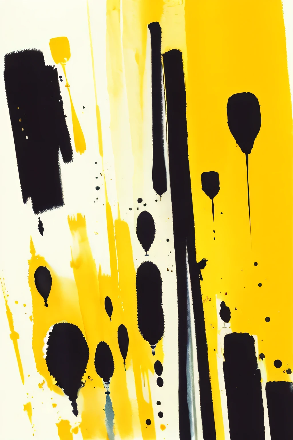bissett, Illustration, ink watercolor, Yellow background, 
Simple background, empty, no people