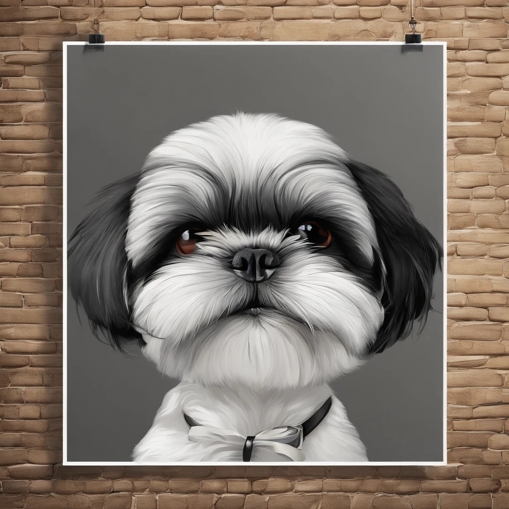 Adorable small black Shih Tzu puppy