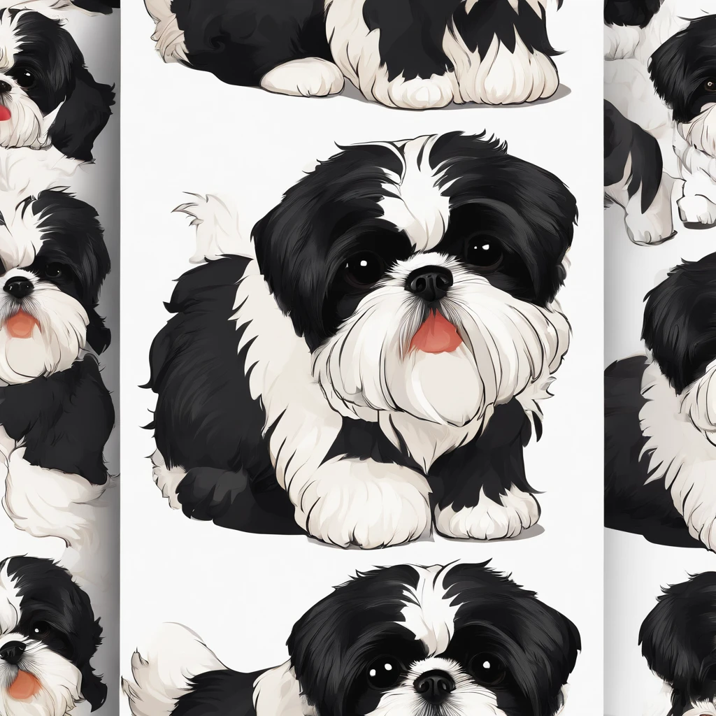 Adorable small black Shih Tzu puppy