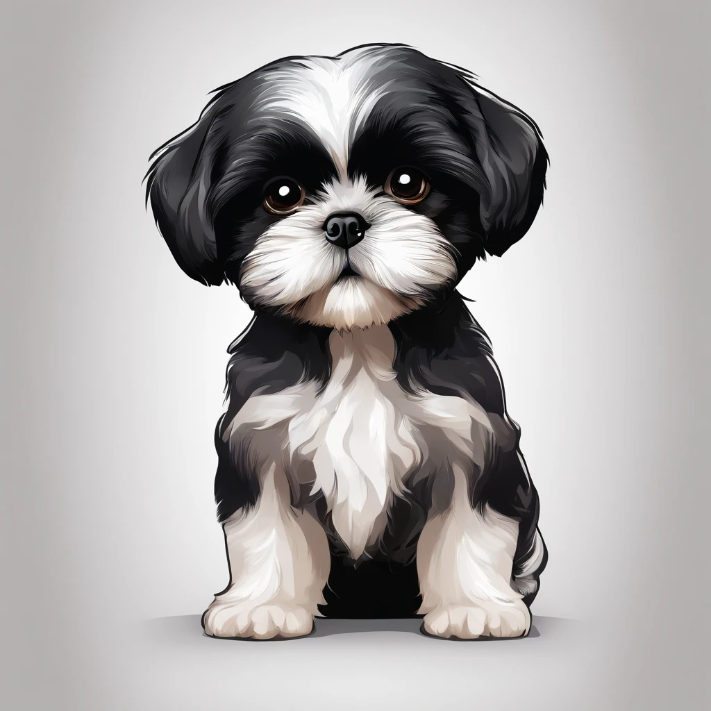 Adorable small black Shih Tzu puppy 