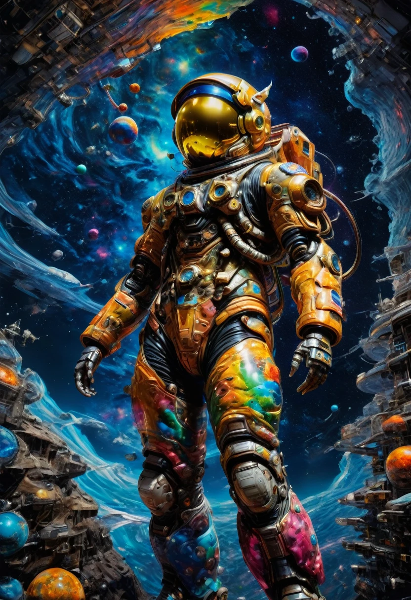 Astronaut, full body, by Tsukasa Hojo, best quality, masterpiece, very aesthetic, perfect composition, intricate details, ultra-detailed, vivid colors