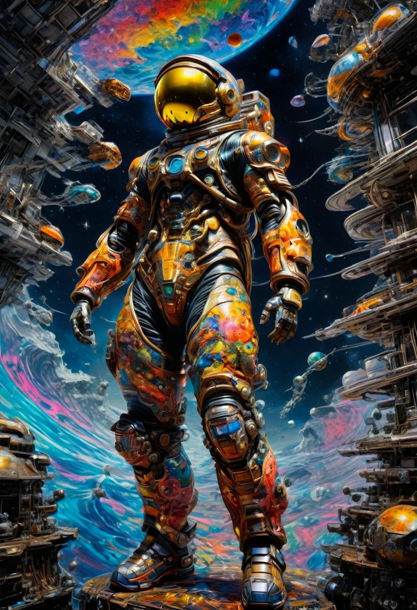 Astronaut, full body, by Tsukasa Hojo, best quality, masterpiece, very aesthetic, perfect composition, intricate details, ultra-detailed, vivid colors