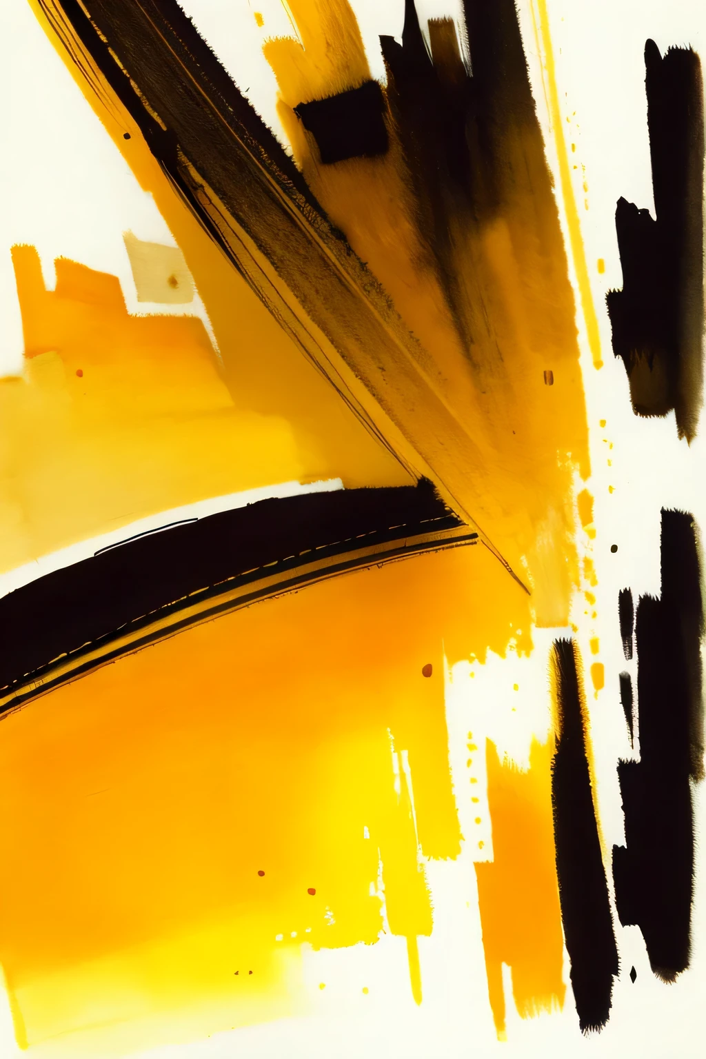 bissett, Illustration, ink watercolor, Yellow background,
Simple background, empty, no people