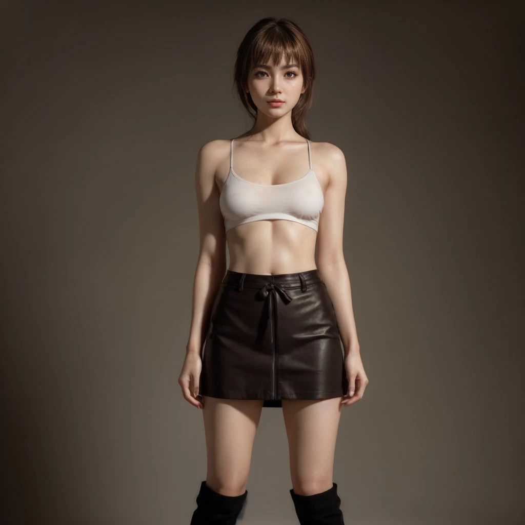 Kasumi, brown eyes, (best quality, ultra-detailed), (realistic:1.37), beautiful and detailed face, ultra-realistic texture, delicate face, delicate body, red lipstick, bright colors. High definition, 8K.
