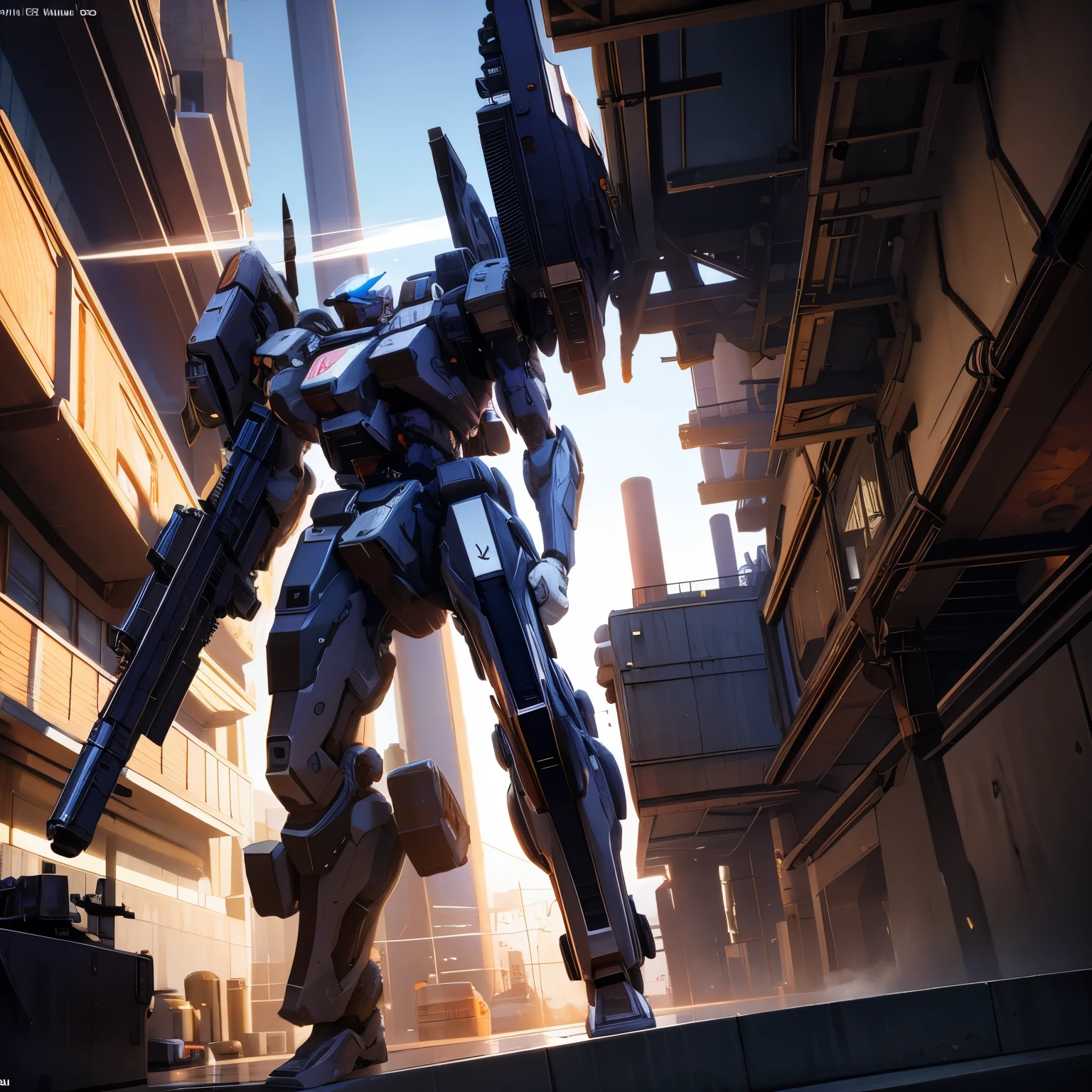 masterpiece4k, high quality, Sci-Fi, ultra-technologic. luster-silver geno-Breaker zoids new century, made of polished chrome metal, textura metalica ultra reflejante in a future sity battlefield, ray tracing effects, cinematic action scene on a dark night