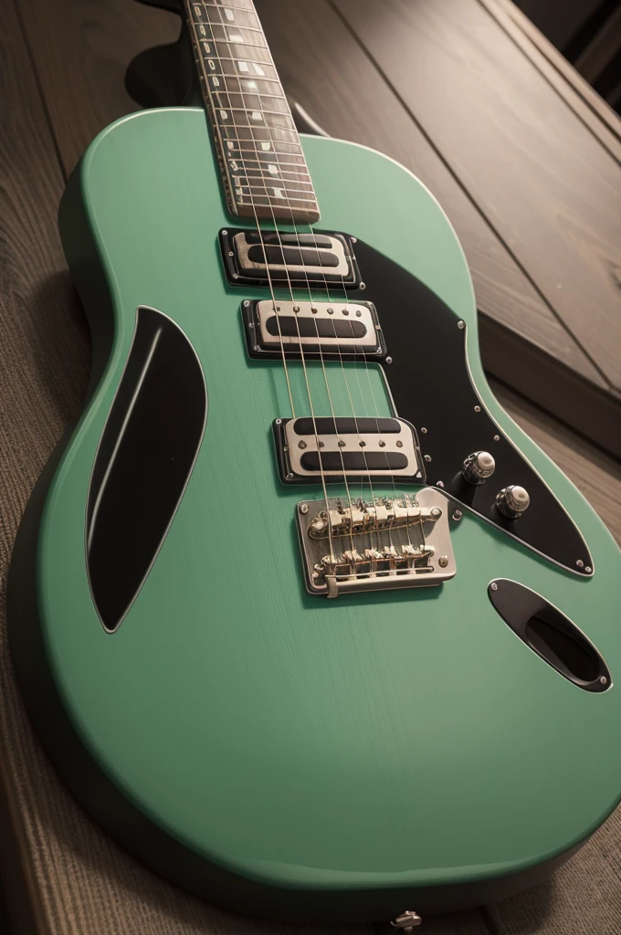 Strong green guitar with black details