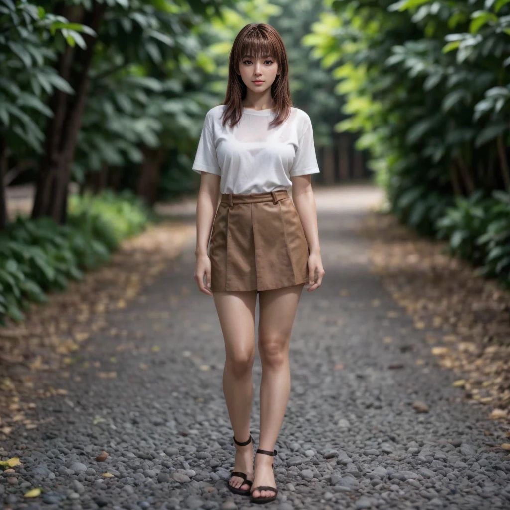 Kasumi, brown eyes, (best quality, ultra-detailed), (realistic:1.37), beautiful and detailed face, ultra-realistic texture, delicate face, delicate body, red lipstick, bright colors. High definition, 8K.