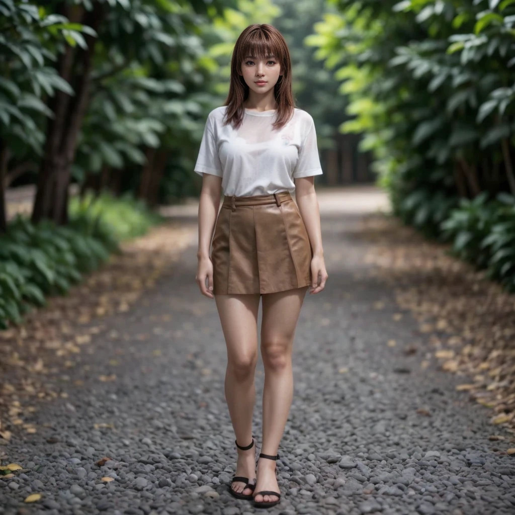 Kasumi, brown eyes, (best quality, ultra-detailed), (realistic:1.37), beautiful and detailed face, ultra-realistic texture, delicate face, delicate body, red lipstick, bright colors. High definition, 8K.