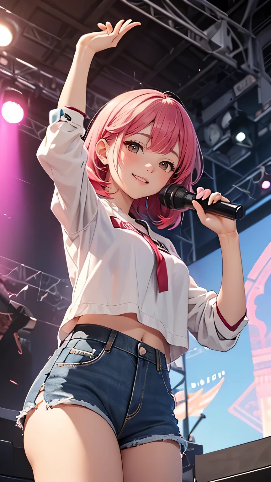 NSFW、8G、highest quality、Highest quality、Real、masterpiece、Mine system、、(((Double teeth)))、Slender、(((Black and pink hair)))、((Knee socks))、(((Two Girls)))、Long sleeve shirt、Black Skirt、((Twin tails))、(((Korean Idol Group)))、(((packed stage)))、(((concert)))、Big Breasts、(((((Sweat)))))、(((Body odor)))、(((pussy)))、(((Love juice)))、(((((Break dance)))))、((smile))、((((Open up))))、((((Angle from below))))、(((Get wet)))、(((soaked)))、((((Sweatが飛び散る)))