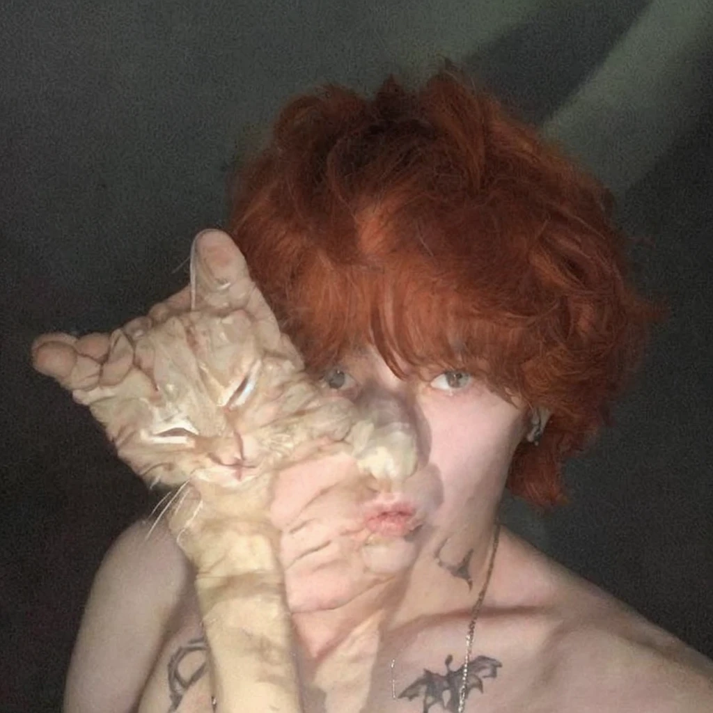Jungkook - orange hair, no tattoo