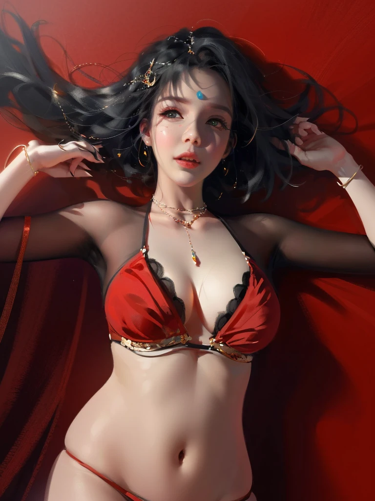 by Wlop,(Masterpiece),(Highest quality:1.4), (Highest Detailed:1.3), (8k very detailed CG unit wallpaper), **high detailed water color potrait, stunning body of savitha bhabhi,body like angela white, big bright eyes, , glowing tattoos across chest and arms , pale skin ,adorned with eye-catching curves ,breathtaking beauty accentuated by their dazzlingly, dynamic pose, Glamorous,High Fantasy, Hyperrealism ensembles and hint of softness around her navel,depicted in an intricate and highly detailed, with elegant lighting and smooth focus, beautiful colors, pencil sketches, Amazing details, One character,photo Realistic,Beautiful composition,perfect female body, (Rendered in ultra-high definition, (UHD) resolution 8K:1.4), perfect beautiful body