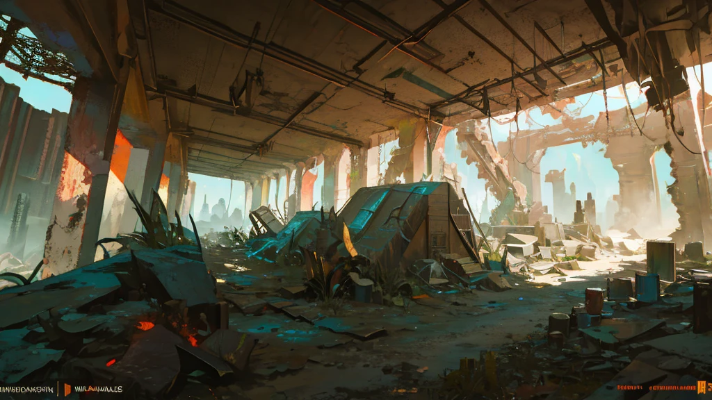 a desolate abandoned cosmodrome, crumbling concrete structures, rusted metal, overgrown vegetation, atmospheric lighting, moody tones, cinematic composition, dramatic shadows, abandoned vehicles, decaying remnants of space exploration, sense of isolation and decay, highly detailed, photorealistic, 8k, masterpiece, isometric