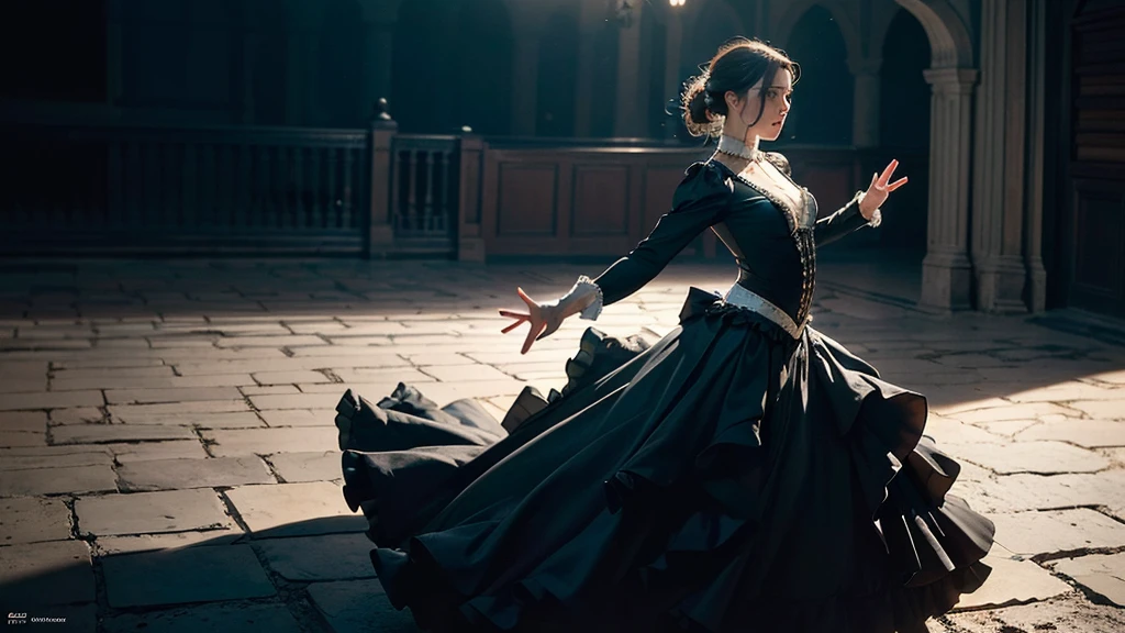 ((Parallel world:1.1)), (A Spanish person dancing flamenco in a flamenco costume), 2D Cinematic, Rebuttal on cgsociety, Black Shadow, Streaming, Spanish Background, Romanticism, Atmospheric, (RAW Photos, Highest quality), (Realistic, photo-Realistic:1.3), masterpiece, Very delicate and beautiful, Very detailed,
Newspaper background,