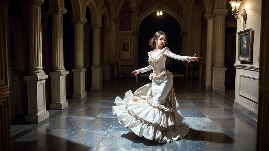 ((Parallel world:1.1)), (A Spanish person dancing flamenco in a flamenco costume), 2D Cinematic, Rebuttal on cgsociety, Streaming, Spanish Background, Romanticism, Atmospheric, (RAW Photos, Highest quality), (Realistic, photo-Realistic:1.3), masterpiece, Very delicate and beautiful, Very detailed,
Newspaper background,