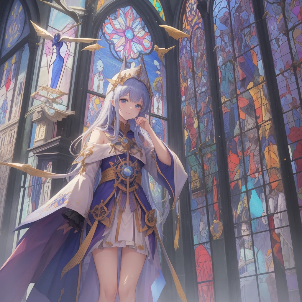 tarot
justice
axis、young woman、smile、Blue Hogow、Cathedral in the background((Stained glass))、Valentine's Chocolate、Surrounded by believers、Light tones、Gothic style、Decorative edging design。
,Add_Details:1, Add_Details:0, Add_Details:0.5