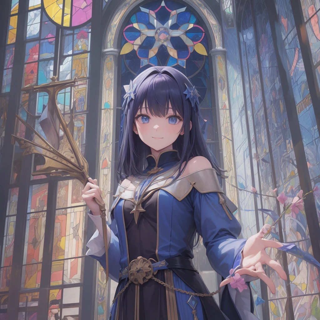 tarot
justice
axis、young woman、smile、Blue Hogow、Cathedral in the background((Stained glass))、Valentine's Chocolate、Surrounded by believers、Light tones、Gothic style、Decorative edging design。
,Add_Details:1, Add_Details:0, Add_Details:0.5