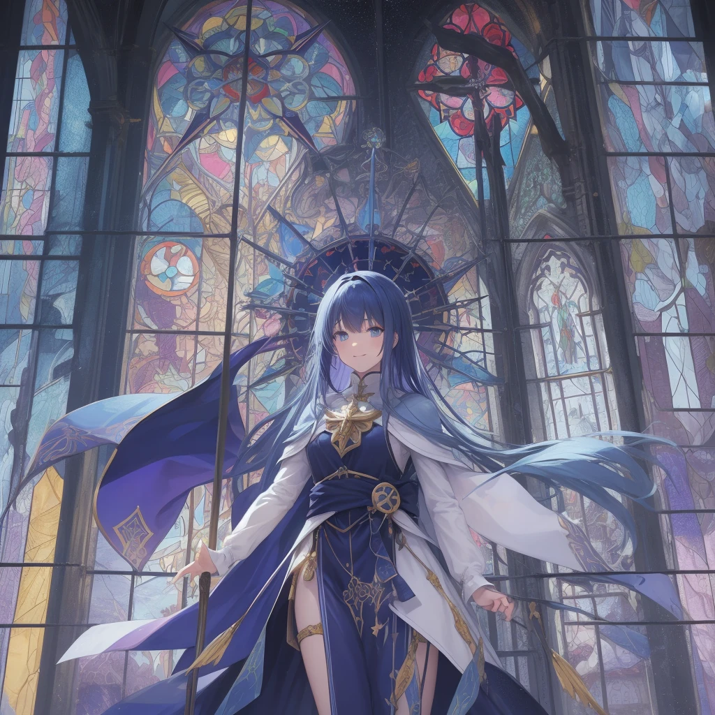 tarot
justice
axis、young woman、smile、Blue Hogow、Cathedral in the background((Stained glass))、Valentine's Chocolate、Surrounded by believers、Light tones、Gothic style、Decorative edging design。
,Add_Details:1, Add_Details:0, Add_Details:0.5