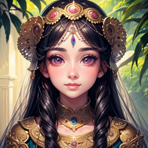 masterpiece, Highest quality, masterpiece, God-like quality, Godly art, Highly detailed face, Very realistic, cute, Young girl, smile, Big eyes, Long eyelashes, Multicolored Hair, Variegated eyes, Shiny skin, Fuller lips, Big Lips, Shiny skin, Blushing, Nice views
