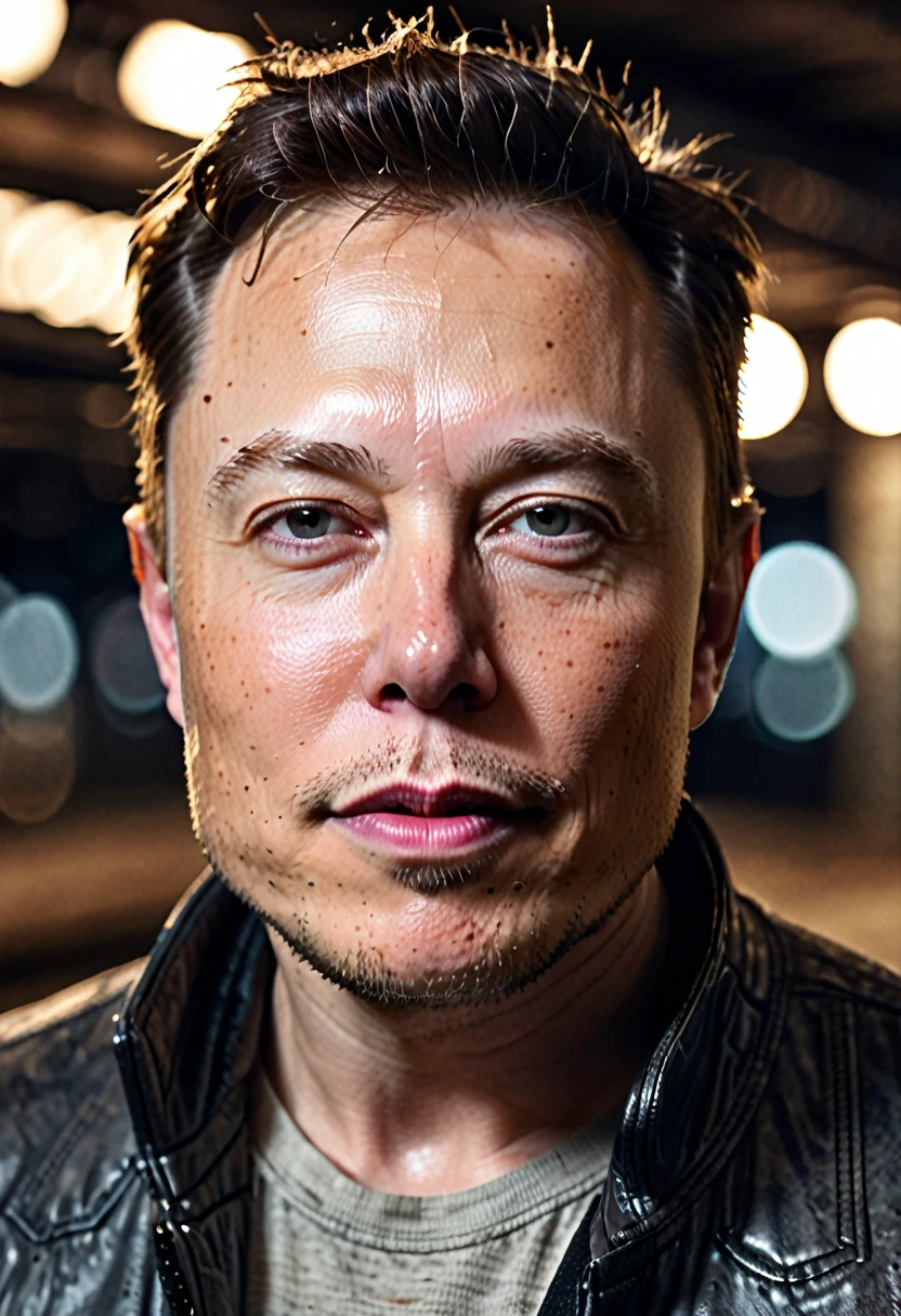 elon musk, (romantic:1.1), VHS effect, portraite, high face,(texture skin), details Intricate, fine-details, ultra detali, Ray tracing, underground dispersal, soft diffused lighting, Shallow depth of field, intricate, high détail, sharp focus, dramatic, photorealistic paint art by greg rutkowski, bokeh,dark background INFO