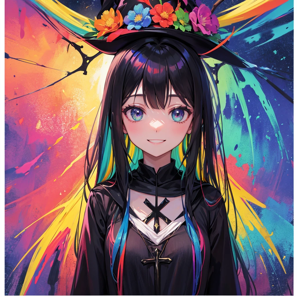 witch（Art room　Painting on canvas（Crucifixion　Slam　Rainbow colors）smile）Poster
