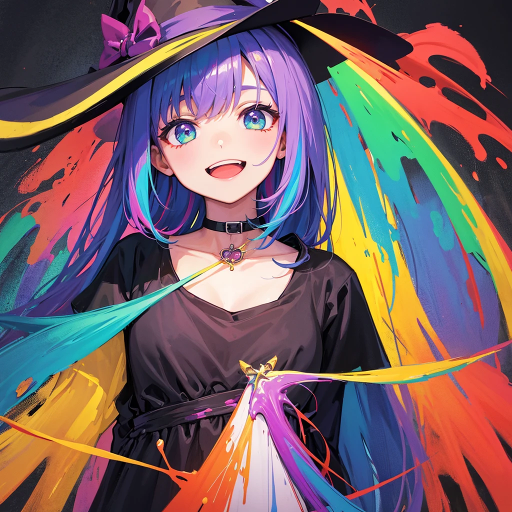 witch(Art room Painting on canvas(Crucifixion Slam Rainbow colors)smile)Poster