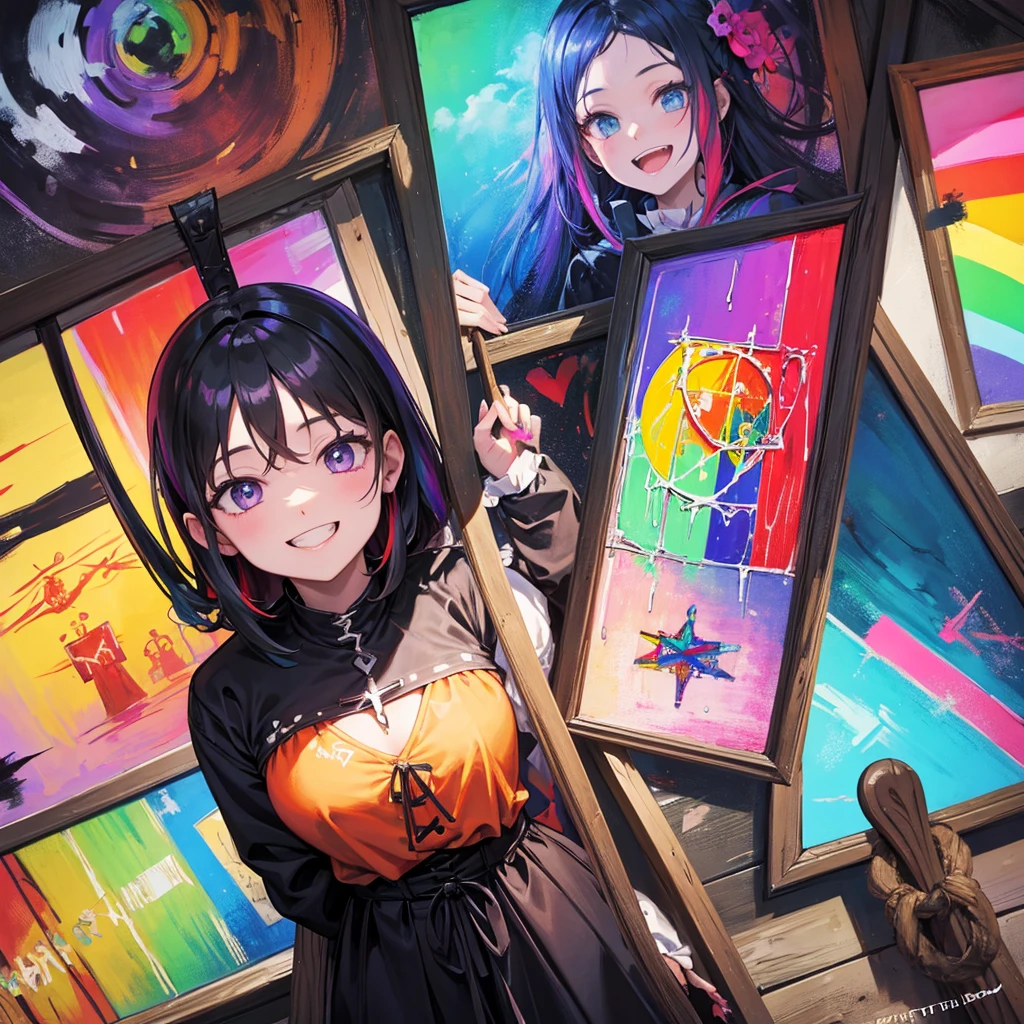 witch（Art room　Painting on canvas（Crucifixion　Slam　Rainbow colors）smile）Poster

