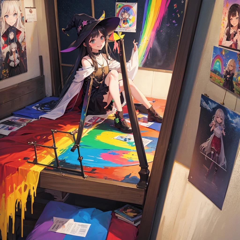 witch（Art room　Painting on canvas（Crucifixion　Slam　Rainbow colors）smile）Poster
