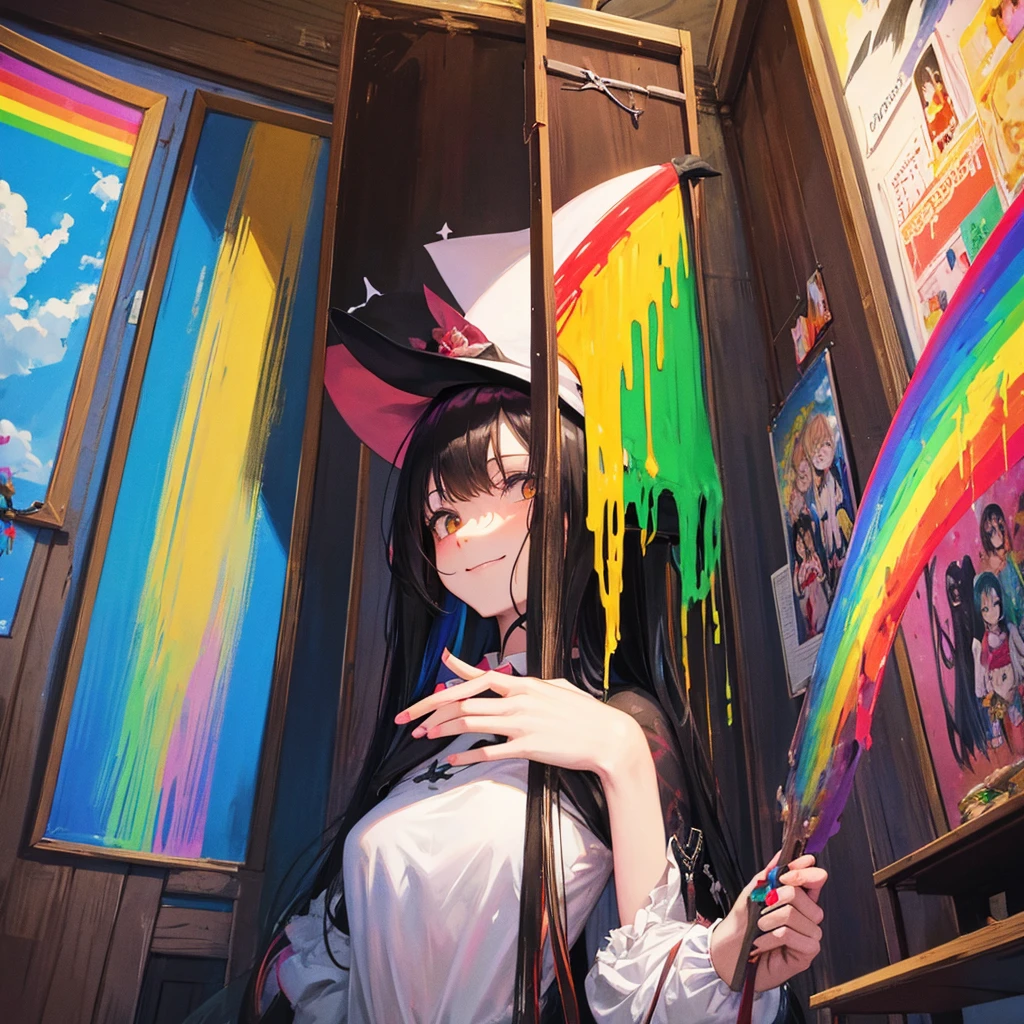 witch（Art room　Painting on canvas（Crucifixion　Slam　Rainbow colors）smile）Poster
