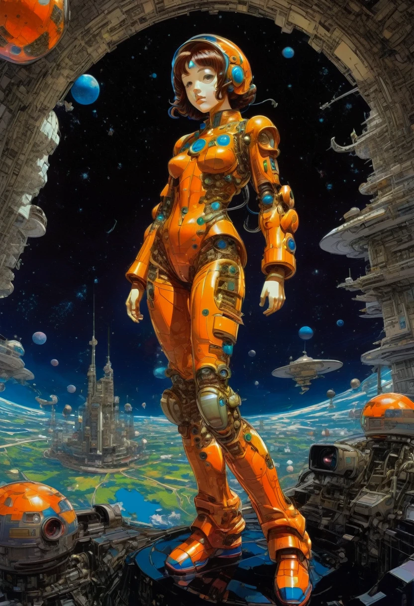 Astronaut, full body, by Tsukasa Hojo, best quality, masterpiece, very aesthetic, perfect composition, intricate details, ultra-detailed, vivid colors