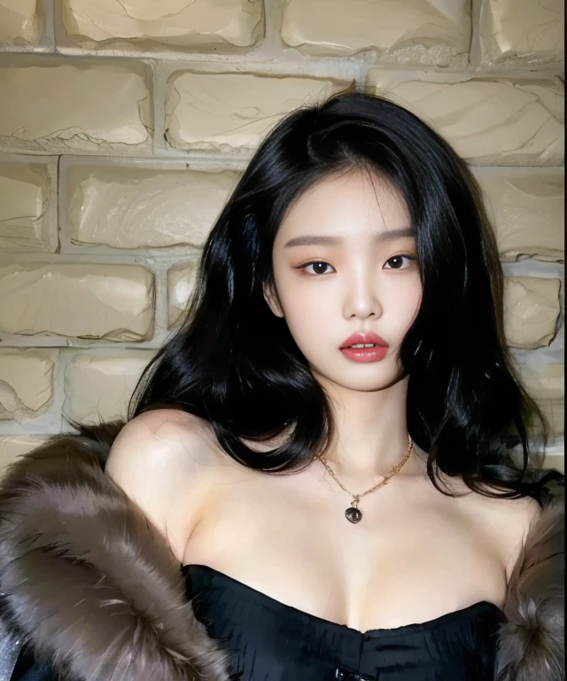 araffed asian woman in a black dress and fur coat teal eyes, gorgeous young korean woman, beautiful south korean woman, beautiful young korean woman, korean girl, korean woman, korean female fashion model, heonhwa choe, beautiful chinese model, jennie pink black, jinyoung shin, gongbi, Lee Ji Eun, Lee Ji Eun, jaeyeon nam