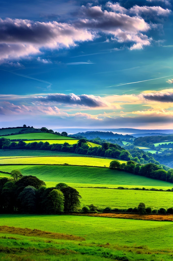 Original landscape,Sky and clouds,Tyndall effect,A country road,Colorful hot air balloon,Tyndall effect,Tyndall effect,High quality desktop wallpaper, Verdant forest, Detailed field properties, Beautiful English countryside, Stunning scenery, Rolling Hills, Landscape Wallpaper, Lush countryside, Green forests, Stunning scenery, Green fields in the background, High quality wallpaper, Beautiful wallpapers,Ultra high quality,Ultra HD,Ultra-high resolution