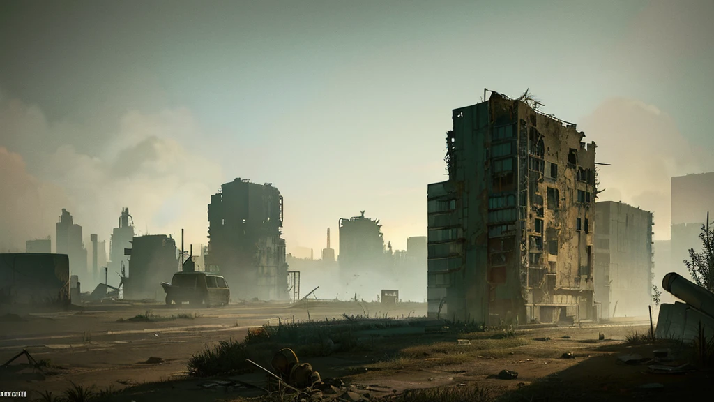 a desolate abandoned cosmodrome, crumbling concrete structures, rusted metal, overgrown vegetation, atmospheric lighting, moody tones, cinematic composition, dramatic shadows, abandoned vehicles, decaying remnants of space exploration, sense of isolation and decay, highly detailed, photorealistic, 8k, masterpiece, isometric