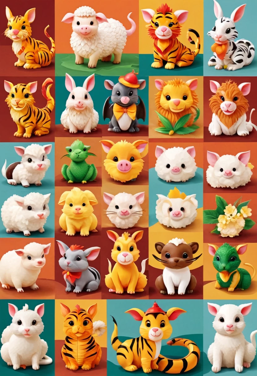 dragon
rabbit
tiger
cow
mouse
pig
dog
chicken
monkey
sheep
article
snake

Images all together