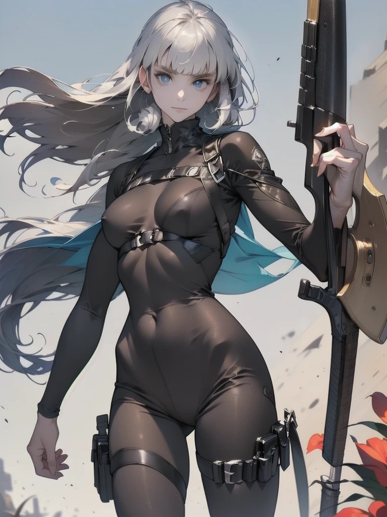 ((masterpiece, Highest quality)), (((very Long Hair、Straight Hair)))、(((custom combat suit)))、masterpiece, Super detailed, 8K Portrait, RAW Photos, Female portrait photography, whole body, 非常にDetailed face, ((Fantasy)), ((())), ((Girl)), , Detailed face, Character design sheet, Full Body Lesbian, Full of details, Various poses and expressions, Very detailed, depth, Many parts,美しいパラディンのGirl,Pure Black,Fantasyスタイル,Holding a shield,Very beautiful,High Balance, Natural light, race,raceパンスト,(((hime style,straight hair,hime cut,blunted bangs,draped hair)))、Hyper Detail Hair, Super detailedな目, Hyper detailing of thin eyebrows, Ultra-high density eyelashes、Sword Art、Combat Ready、Medieval muskets、