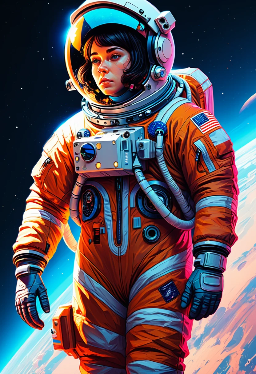 Astronaut, full body, by Studio Ghibli, best quality, masterpiece, very aesthetic, perfect composition, intricate details, ultra-detailed, vivid colors