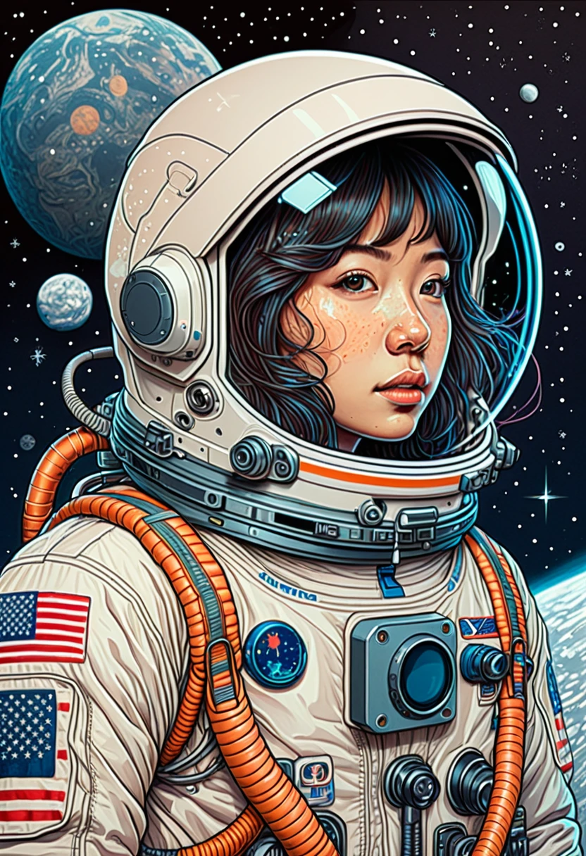 Astronaut, full body, by Studio Ghibli, best quality, masterpiece, very aesthetic, perfect composition, intricate details, ultra-detailed, vivid colors