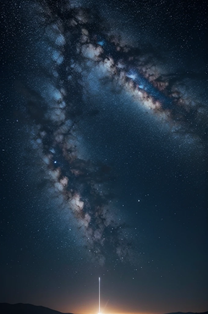 a starry sky with a cross