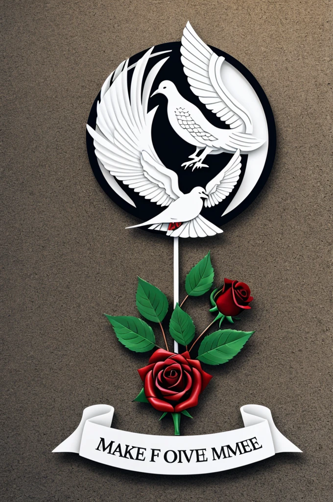 Make me a funeral home logo with a rose and a dove that's easy to trace