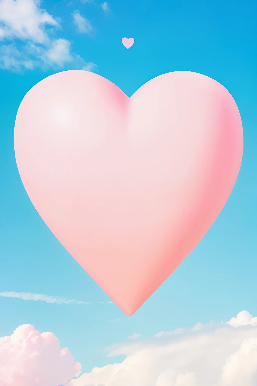 ((Best Quality)), ((Masterpiece)), (detailed), ((pink heart in half)), ((non character)), ((blue sky background))