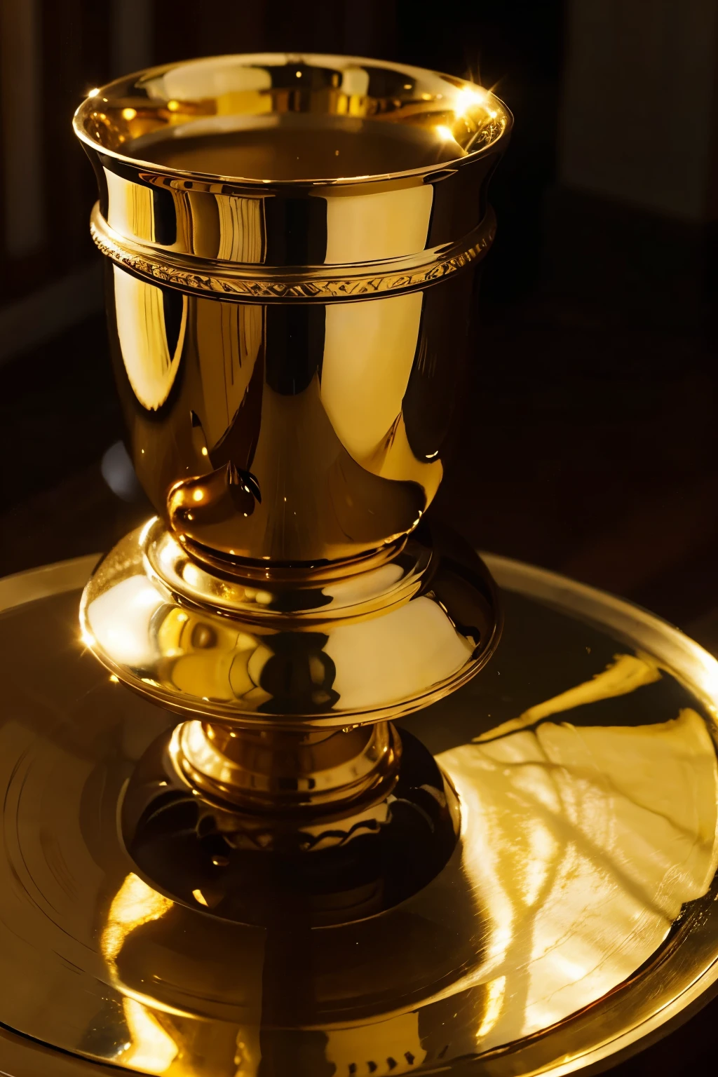 show me a piece of meat in a golden ciborium or chalice