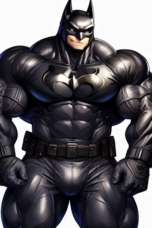 muscular packed buff batman huge bicep in tight gray suit