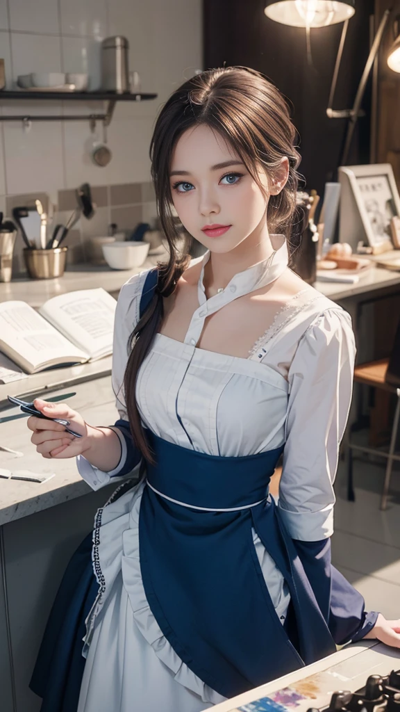 🎨 Model: MeinaMix V8
🔍 Keywords: apron, blue eyes, Garter, Composition anime girl shows charming charm, Are you also attracted to her?? Comes with maid uniform, Reality, Highly realistic photos taken with a Canon camera, Very high quality and high definition