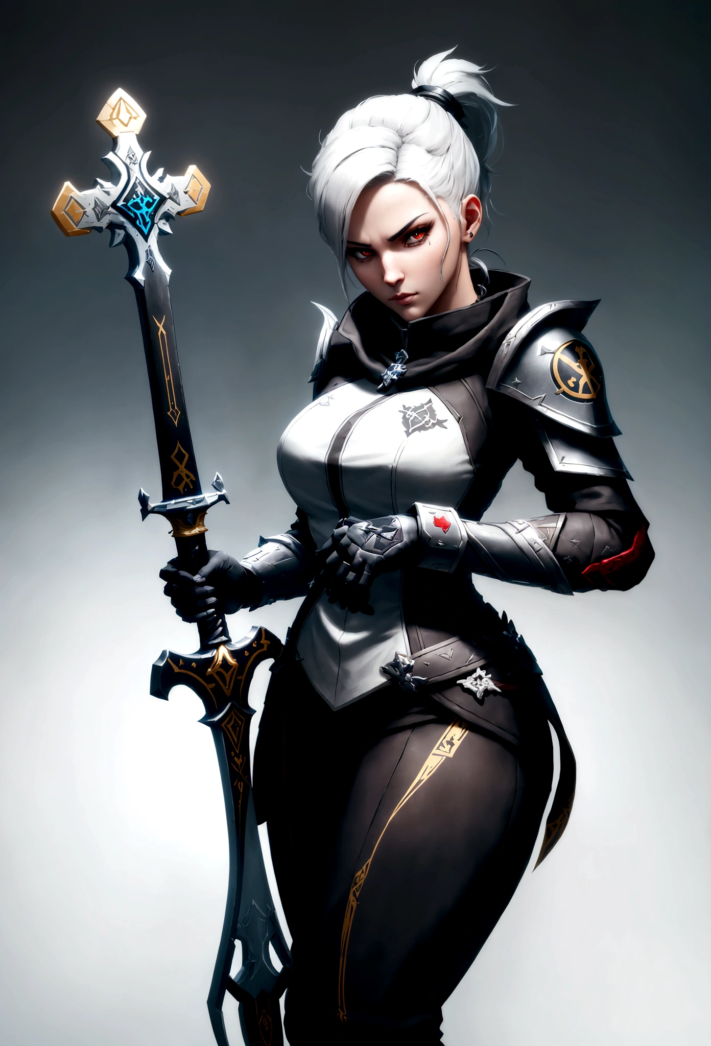 a close up of a sword with a cross on it, Plata badge, logo without text, Blockade Legion, stylized game icon, imperial symbol, game icon feature, ancient symbol behind it, badge, overwatch stay, character icon, infinity glyph, Inspired by Drakenguard, sport logo, Plata, avatar image, dishonored inspired, detailed warframe