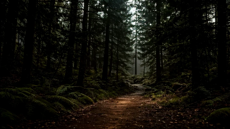 Mysterious path,scout boy:
"An arrow, rocky path through a gloomy forest. In the middle, scout boy va adelante, holding a flashlight that illuminates the path with a soft light. Around him, the dark environment transforms into a serene and hopeful landscape."