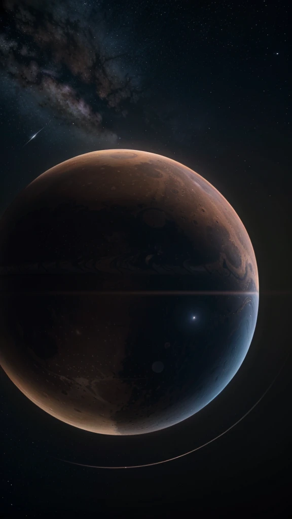 Generate an image depicting a night sky where other planets, such as Mars, Jupiter, and Saturn, are as close to Earth as the Moon. Show how the sky would look with these planets prominently visible, highlighting their unique features and details against the backdrop of stars. 8k resolution, realistic, super details