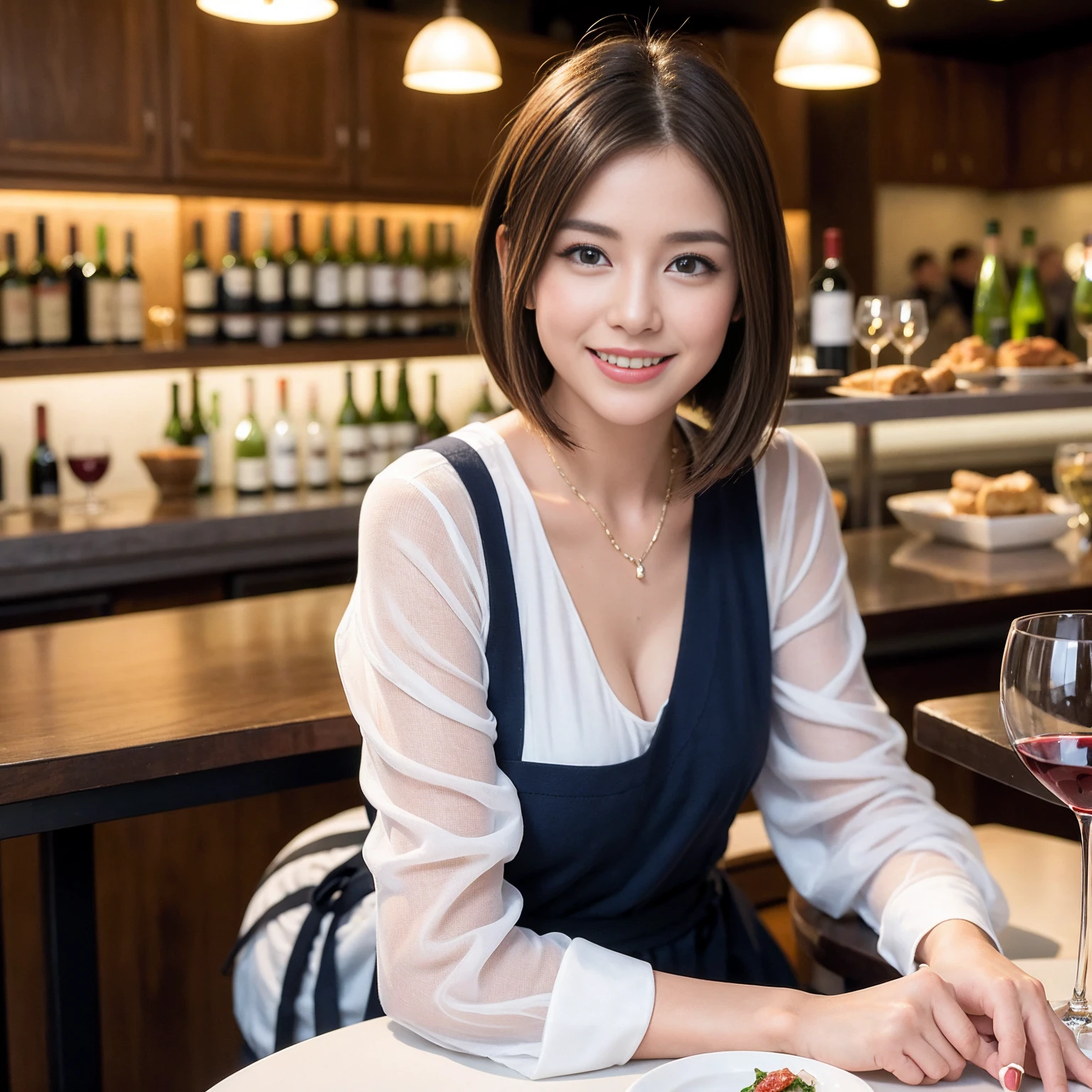 ((Highest quality、8K、masterpiece:1.3))、slimカップル、ピンクのdress、modelカップル、(Realistic, Intricate details:1.2), full-course dinner、Wine Party、Amazing view of the sunset sky and clouds、A bright smile、The wonderfulness of smile、Bright image、The beauty of wine, Beautiful Face, blue eyes, The light shines on your face, Blushing, short hair,Bright Face、 (Age 37), 39 years old, red wine 、Appetizers、Italian food、Wine bottle、Champagne、sparkling wine、Two beauties、Brown Hair、Shortcuts、Long sleeve shirt、dress、Beautiful woman 1, (slimな顔), (The body is slim), (Brown Hair), (Shortcuts), cheeks turn a little red,Attractive beauty、restaurant, In a prominent place (From the waist up) Nova Frog Style, actress, model, Upper Body, White wine, slim, wine glass, 中央に置かれたwine glass, smile, (smile: 1.15), Beautiful fine grain, Depth f/2,saturation, High Contrast, Strong light and shadow,Moist Body:1.5、3D texture、Delicate eyes、Brown Hair、The hair is very shiny、