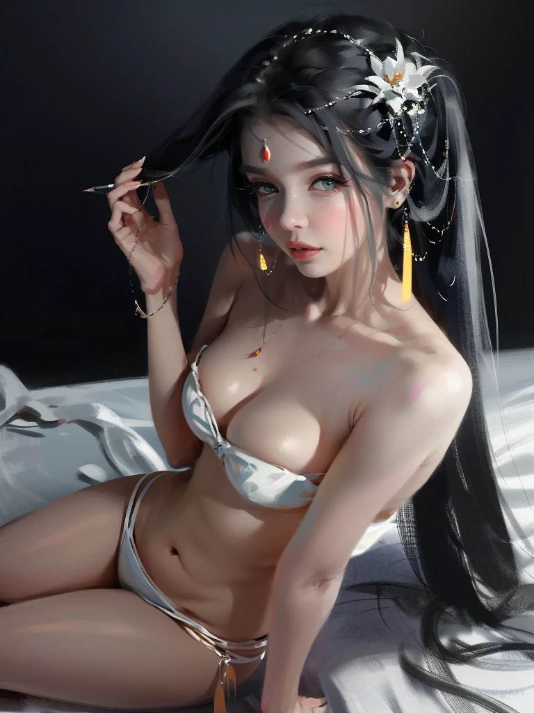 by Wlop,(Masterpiece),(Highest quality:1.4), (Highest Detailed:1.3), (8k very detailed CG unit wallpaper), **high detailed water color potrait, stunning body of savitha bhabhi,body like angela white, big bright eyes,  , glowing tattoos across chest and arms , pale skin ,adorned with eye-catching curves ,breathtaking beauty accentuated by their dazzlingly, dynamic pose, Glamorous,High Fantasy, Hyperrealism ensembles and hint of softness around her navel,depicted in an intricate and highly detailed, with elegant lighting and smooth focus, beautiful  colors, pencil sketches,  Amazing details, One character,photo Realistic,Beautiful composition,perfect female body, (Rendered in ultra-high definition, (UHD) resolution 8K:1.4), full perfect beautiful body
