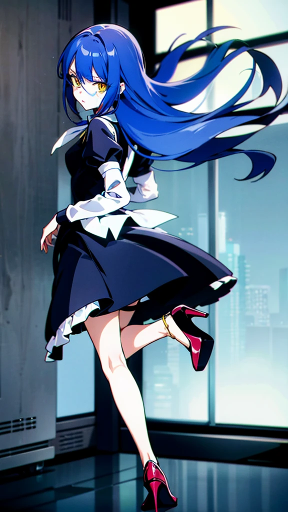 24 yers old
anime girl with blue hair and yellow eyes stocking dress with high heels (3a43477a48)