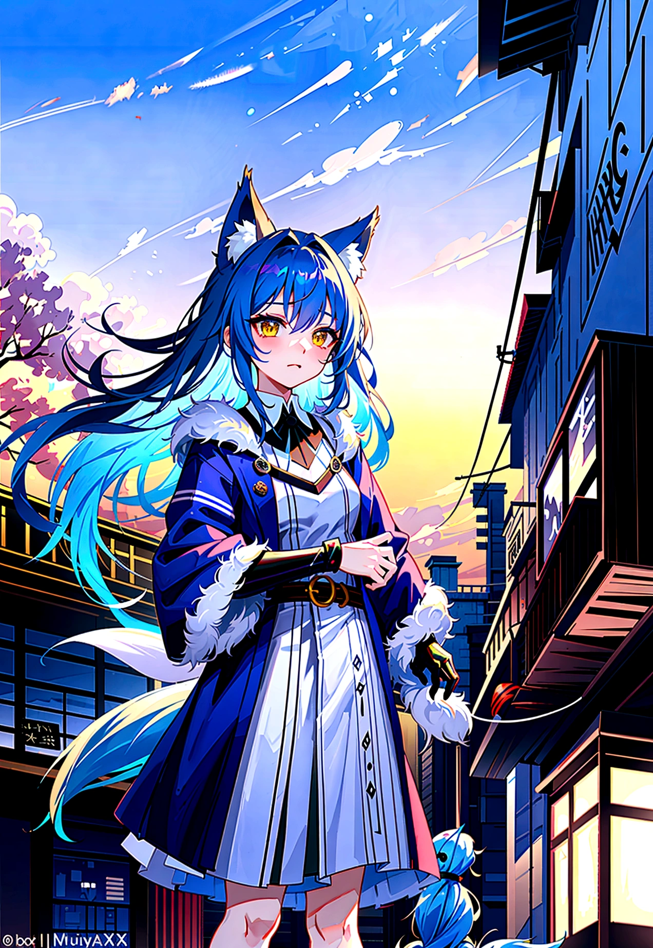 fox Light blue hair beast girl indigo fur fox beast girl fox Light blue hair fox Light blue hair beast girl indigo fur fox beast girl beast girl indigo fur fox beast girl Sesshomaru, Yellow eyes, Anime, Perfect face, Perfect Lighting, Outdoors, Warm colors, Dark purple sky, Autumn sunset, \(inuyasha\), Bearing Claw, Ready to fightPerfect Lighting, Outdoors, Warm colors, Dark purple sky, Autumn sunset, fox Light blue hair beast girl indigo fur fox beast girl