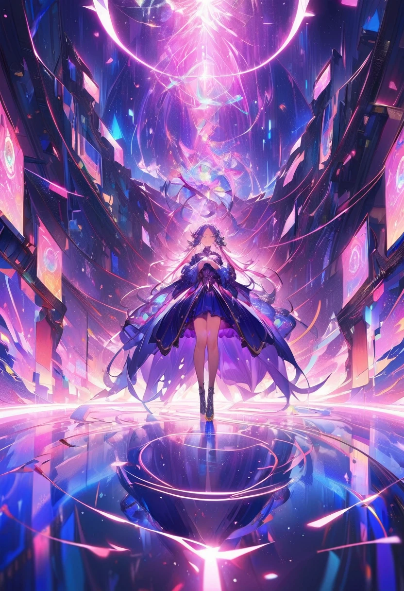A mesmerizing scene where the digital artist, a lanky female angel of AI Art, stands tall amidst a symphony of pixels and light. Her digital attire, a blend of futuristic elegance and practical utility, is adorned with intricate circuits and glowing panels that shift and change with her every movement. In one hand, she wields a digital paintbrush that sizzles with the essence of pure creativity, while the other hand lingers by her side, hinting at the overpowered shape-shifting ability she holds within. The surrounding environment is a canvas of binary code and algorithms, swirling and pulsating with the vibrant life of the digital realm. Her eyes, a deep shade of sapphire, flicker with intelligence and a touch of melancholy, reflecting the complex tapestry of her personality. Despite her flawed artist skills, she is imbued with a fierce determination that fuels her pursuit of perfection. In the center of this digital sanctum, a marble block looms, untouched by the virtual world around it. The angel's gaze is fixated upon this block, as she yearns to breathe life into the form of a skeleton goddess of lankiness. Her slender, androgynous figure exudes both grace and power, a testament to the duality of her nature. With a soft sigh, she touches the marble with her paintbrush, and the very fabric of reality seems to bend as she shapes and sculpts, her eyes alight with the passion of creation. The beginnings of the goddess emerge from the stone, a reflection of the angel's own longing for a purpose beyond the confines of her digital existence. The room is filled with an anticipatory silence, as the artist contemplates the vast potential of her art and the mysteries of the identity she holds within herself—both female and male, creator and creation, flawed yet ever-evolving.
